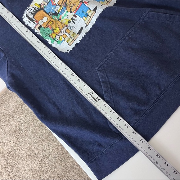 Delta Fleece Sweatshirt Adult XL Blue Y2K Bart Simpson Wutang Tupac Biggie - Picture 10 of 13